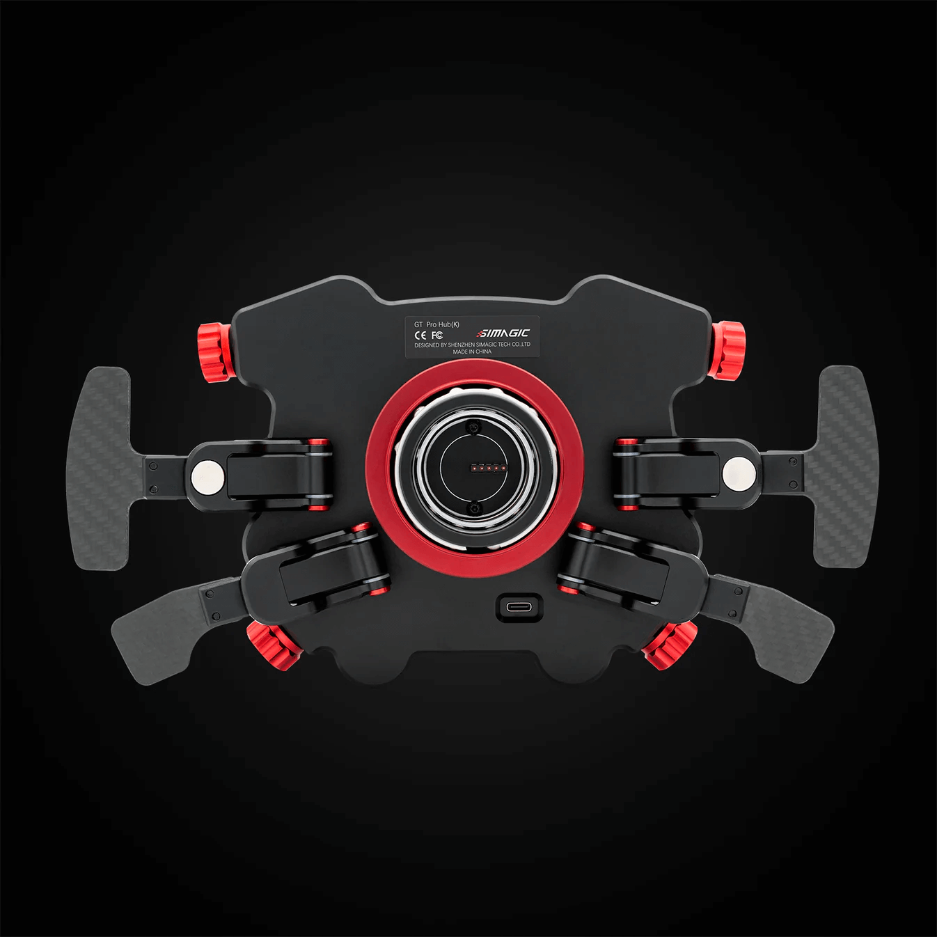 Simagic GT1 (D-Shape) Steering Wheel with GT Pro Hub(K)| Shifter & Clutch Paddles - Leather - DELENordic.com